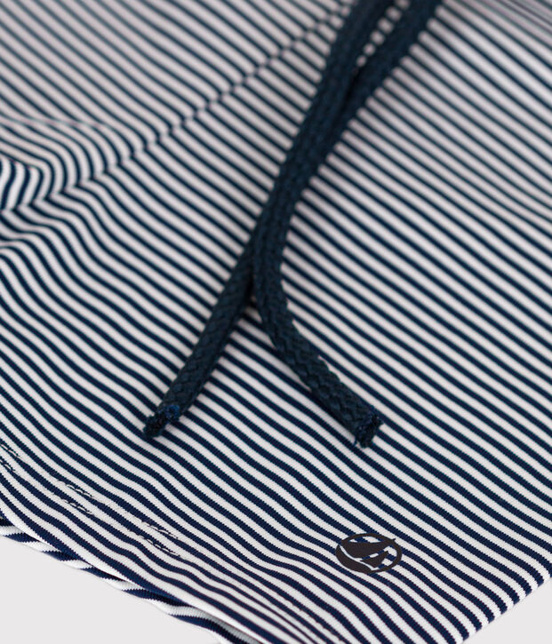 Ba&ntilde;ador corto para beb&eacute; azul/blanco