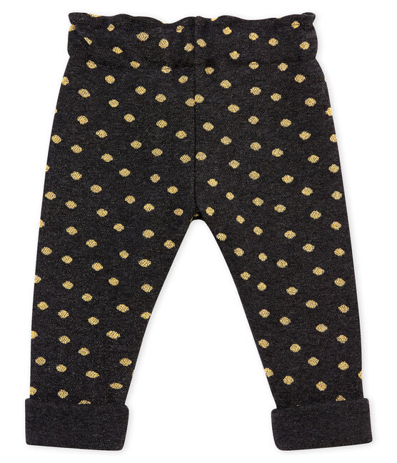 Pantalón para bebé niña estampado con lunares dorados negro CITY/amarillo DORE