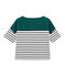 Jersey marinero manga corta para mujer verde PINEDE/blanco MARSHMALLOW/ SMOKING