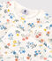 Pijama con flores de algodón de niña blanco MARSHMALLOW/blanco MULTICO