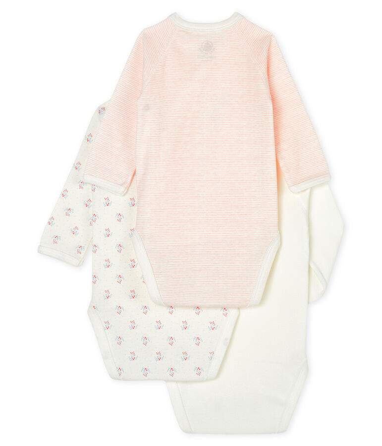 Tres bodis de nacimiento de manga larga para beb&eacute; multicolor