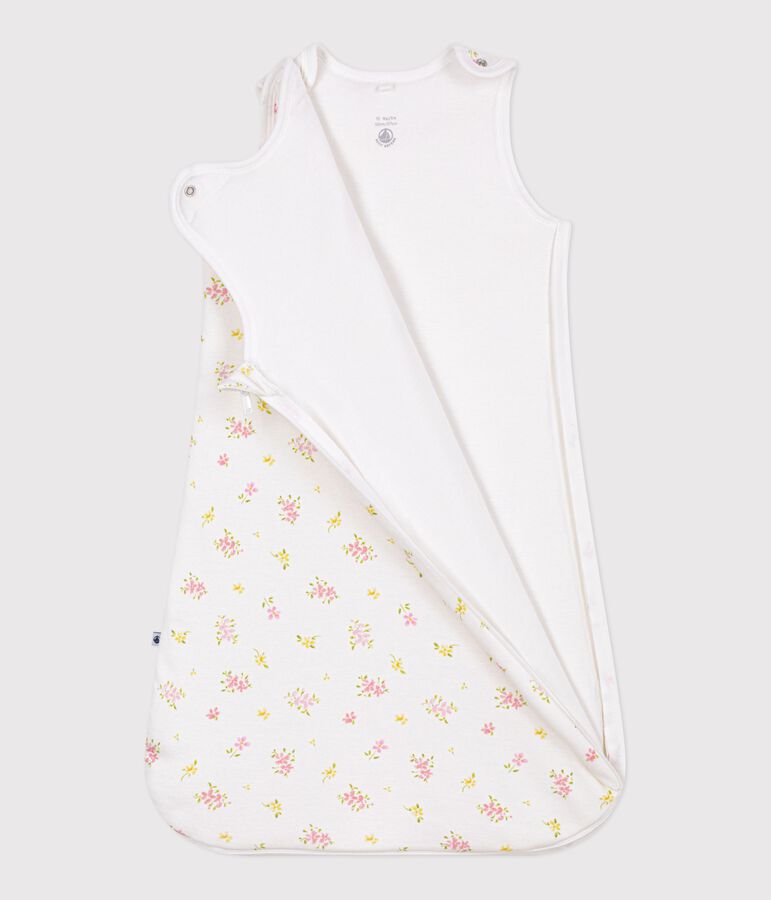 Saco para beb&eacute; de algod&oacute;n con estampado de flores TOG 1,5 blanco MARSHMALLOW/blanco MULTICO