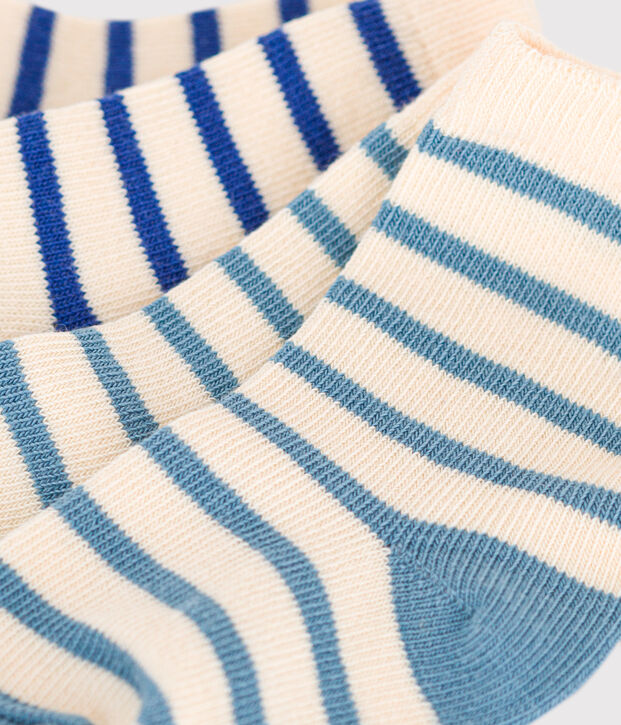 Juego de 2 pares de calcetines a rayas para beb&eacute; multicolor