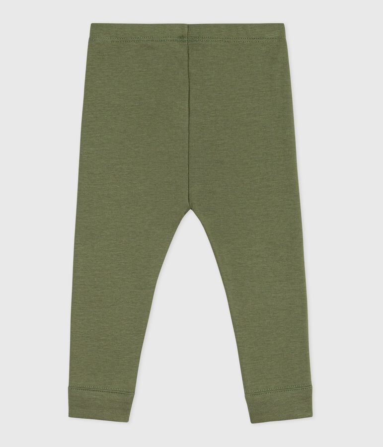 Leggings lisos de algod&oacute;n para beb&eacute; verde OLIVINE