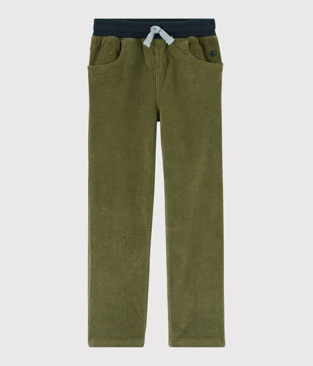 Pantal&oacute;n de terciopelo para ni&ntilde;o verde
