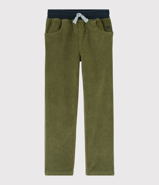 Pantalón de terciopelo para niño verde MILITARY