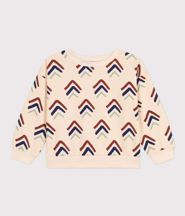 Sudadera estampada de mulet&oacute;n para ni&ntilde;o crudo/multicolor