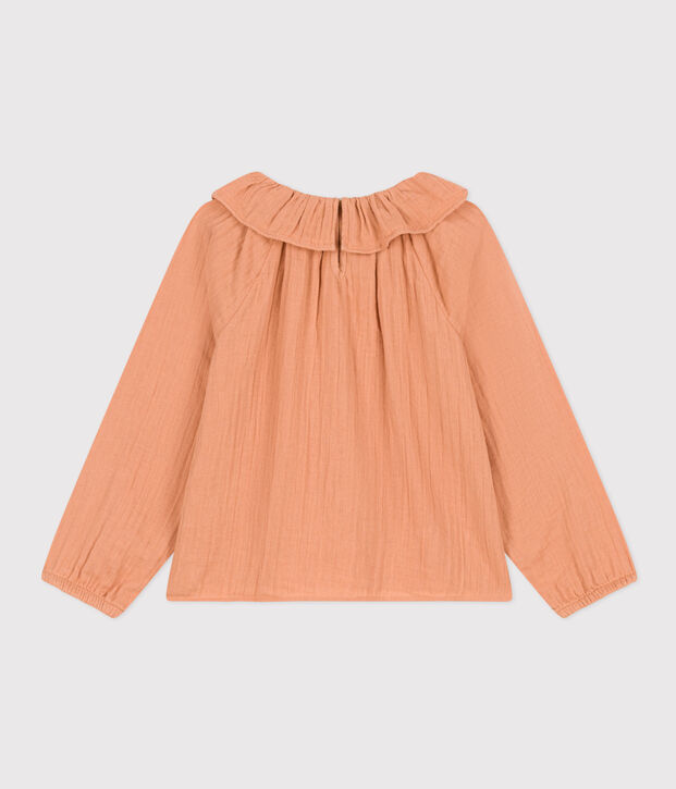 Blusa de gasa de algod&oacute;n para ni&ntilde;a rosa