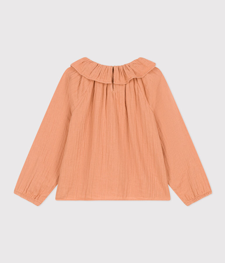 Blusa de gasa de algod&oacute;n para ni&ntilde;a rosa SIENNA