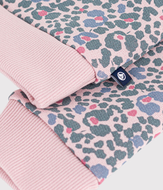 Sudadera infantil de algodón con estampado rosa JOLI/blanco MULTICO