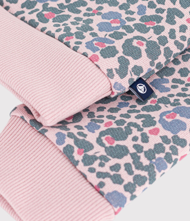 Sudadera infantil de algod&oacute;n con estampado rosa/multicolor
