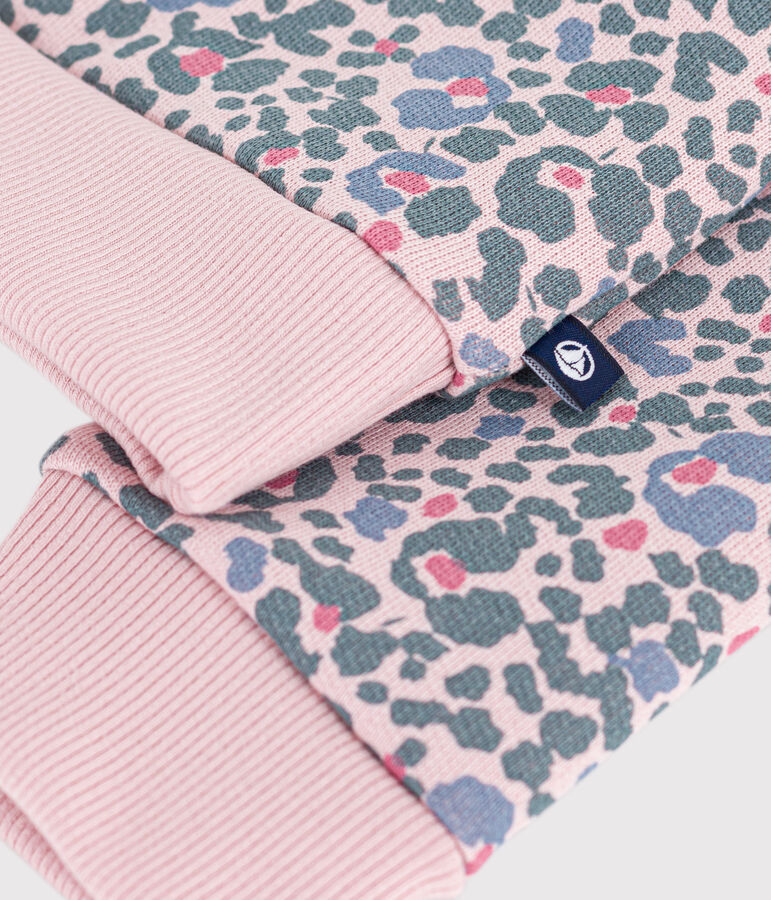 Sudadera infantil de algod&oacute;n con estampado rosa JOLI/blanco MULTICO