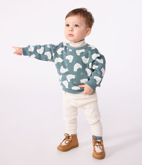 Sudadera de algodón con estampado de oso para bebé gris GOBELIN/ MULTICO