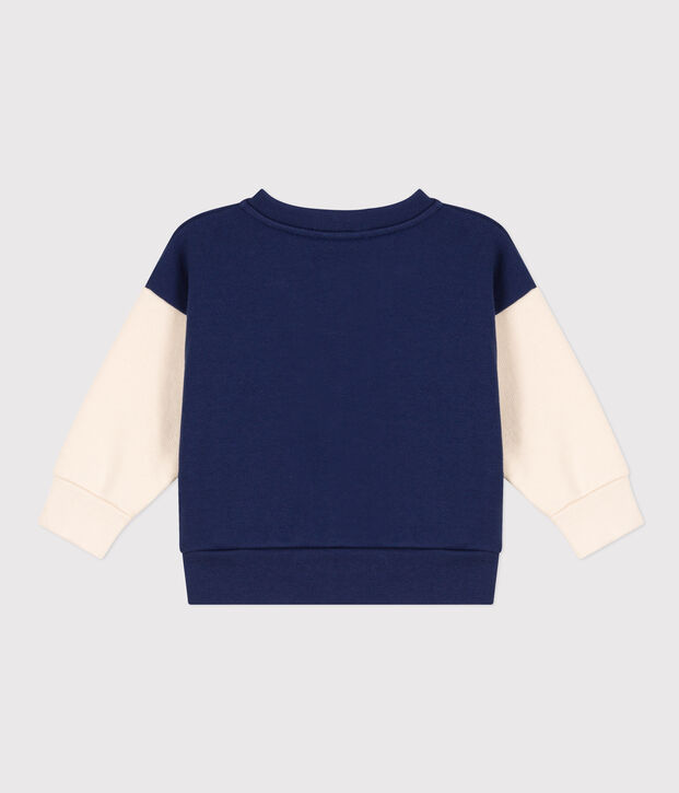 Chaqueta teddy de mulet&oacute;n para beb&eacute; azul/crudo