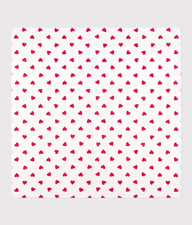 Arrullo de algod&oacute;n con estampado de coraz&oacute;n rojo para beb&eacute; blanco MARSHMALLOW/rojo TERKUIT