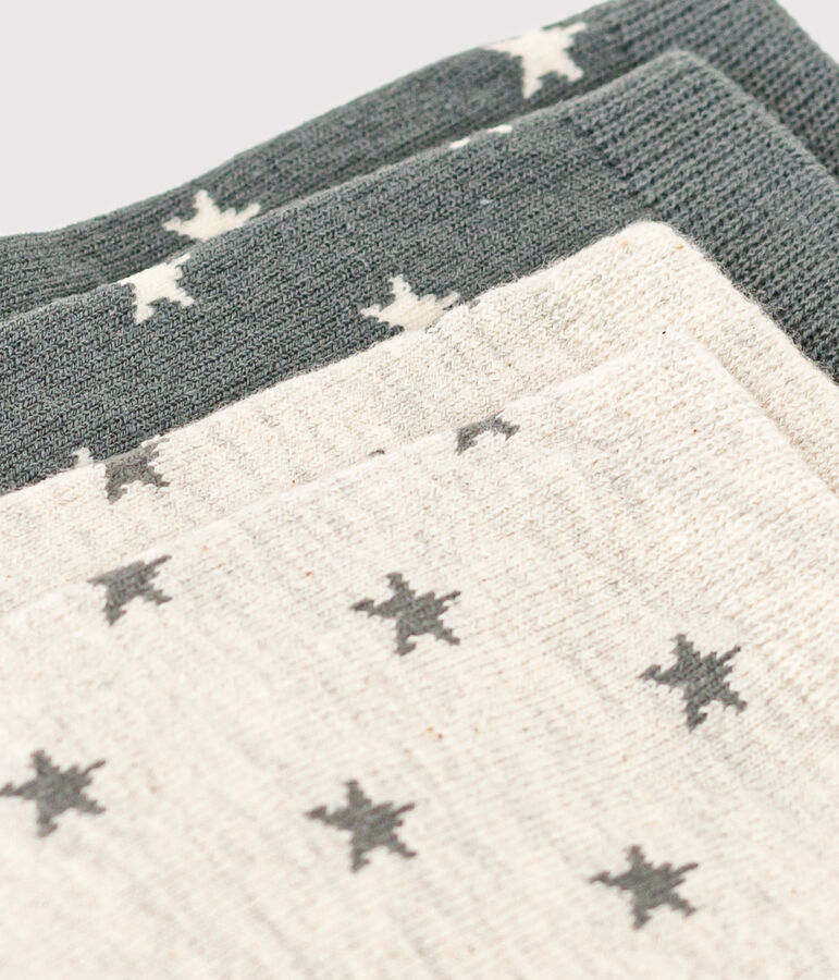 Juego de 2 pares de calcetines con estrellas para ni&ntilde;o/ni&ntilde;a multicolor