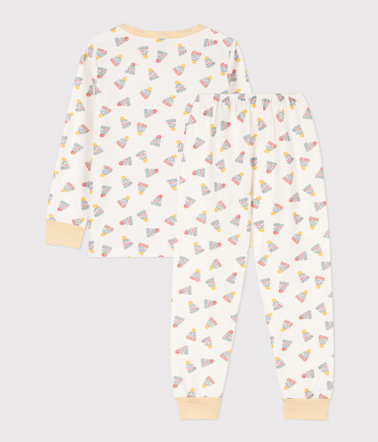 Pijama de felpa gorro para ni&ntilde;o/ni&ntilde;a blanco/multicolor