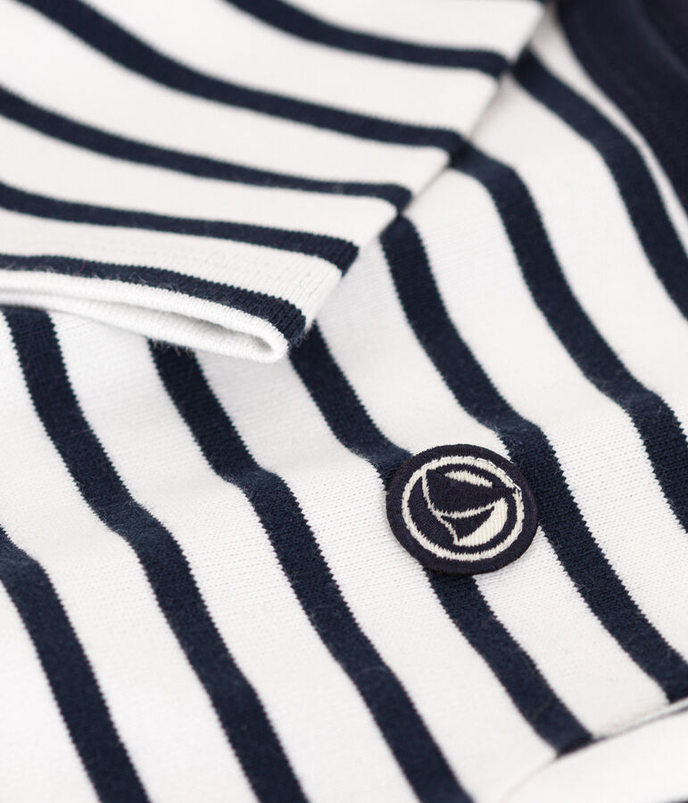 Marinera de algod&oacute;n org&aacute;nico para ni&ntilde;o/ni&ntilde;a blanco/azul