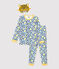 Pijama fosforescente de leopardo de niña/niño de algodón blanco MARSHMALLOW/blanco MULTICO