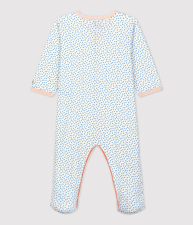 Pelele de beb&eacute; de algod&oacute;n org&aacute;nico blanco/azul