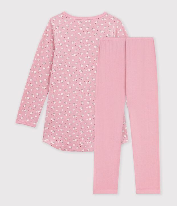 Camis&oacute;n y leggings infantiles de terciopelo con estampado de flores rosa/multicolor