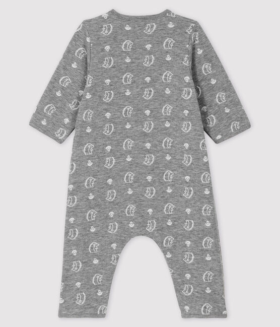 Mono largo de jacquard con estampado de erizo de túbico para bebé gris SUBWAY/blanco MARSHMALLOW