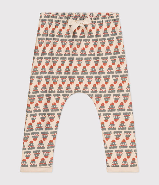 Pantal&oacute;n de punto jersey grueso estampado para beb&eacute; crudo/multicolor