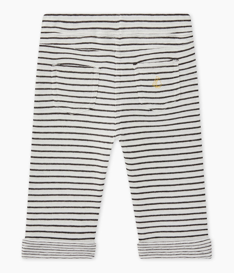 Pantal&oacute;n beb&eacute; ni&ntilde;o a rayas blanco/gris