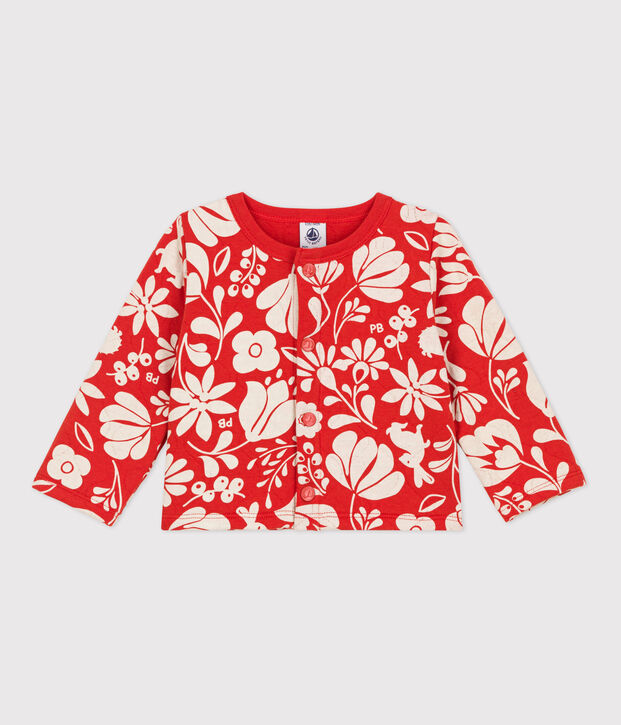 C&aacute;rdigan estampado de t&uacute;bico acolchado para beb&eacute; naranja/crudo