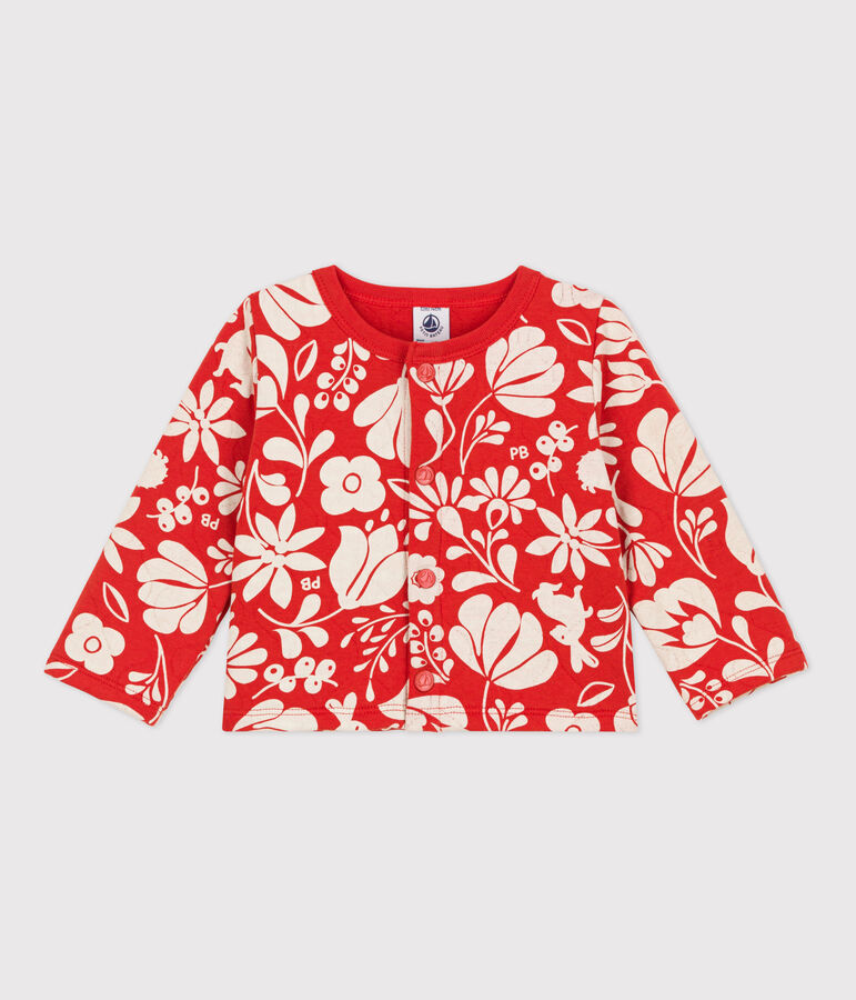 C&aacute;rdigan estampado de t&uacute;bico acolchado para beb&eacute; naranja/crudo