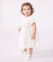 Vestido de ceremonia de manga corta de algodón ligero para bebé blanco ECUME/ ARGENT