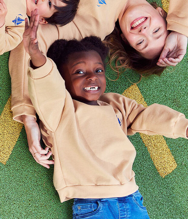 Sudadera de felpa para ni&ntilde;o/ni&ntilde;a beige