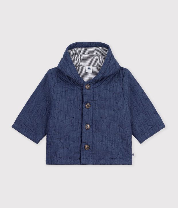 Chaqueta vaquera acolchada con bordado de estrellas para beb&eacute; azul