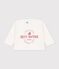 Camiseta de algod&oacute;n de manga larga lisa con estampado para beb&eacute; MILK