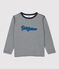 Camiseta de manga larga de tejido túbico de niño azul SMOKING/blanco MARSHMALLOW