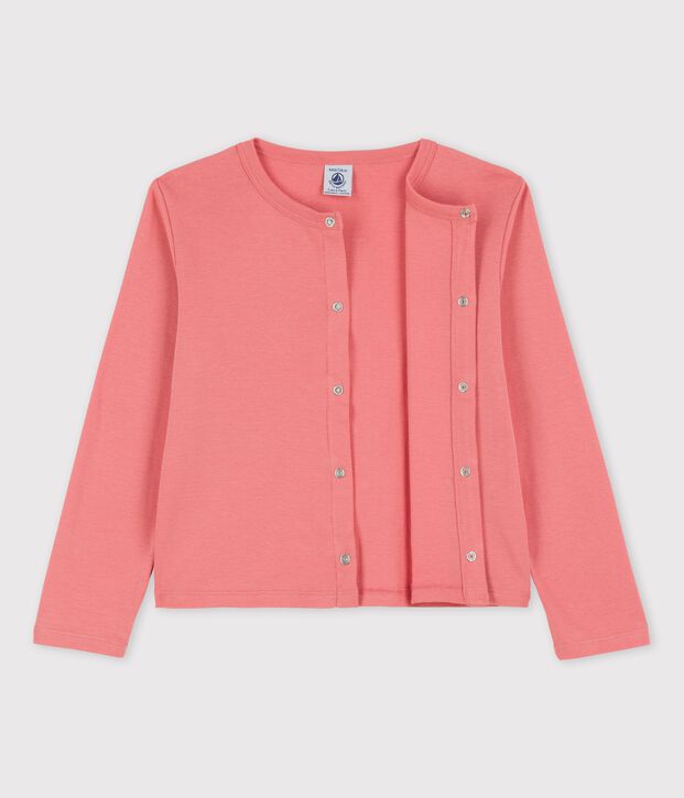 C&aacute;rdigan de algod&oacute;n org&aacute;nico de ni&ntilde;a rosa