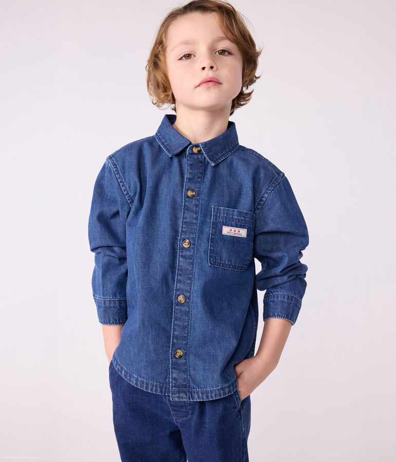 Camisa vaquera infantil lisa azul
