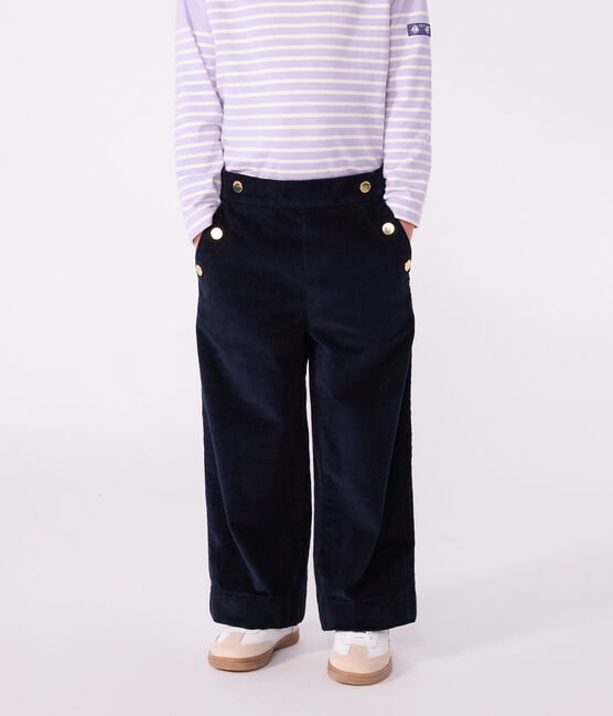 Pantalón infantil liso de pana azul SMOKING