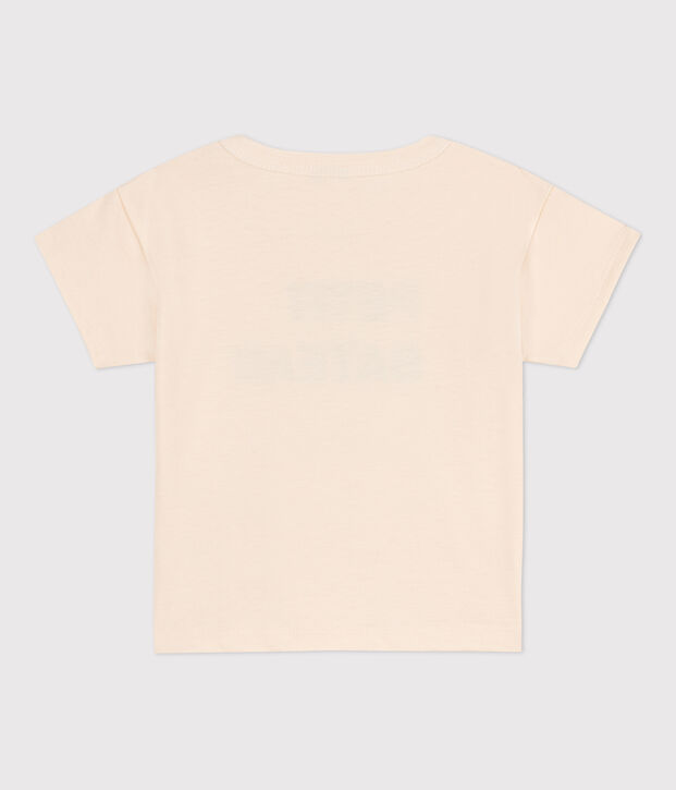 Camiseta de manga corta de punto con motivo para beb&eacute; crudo