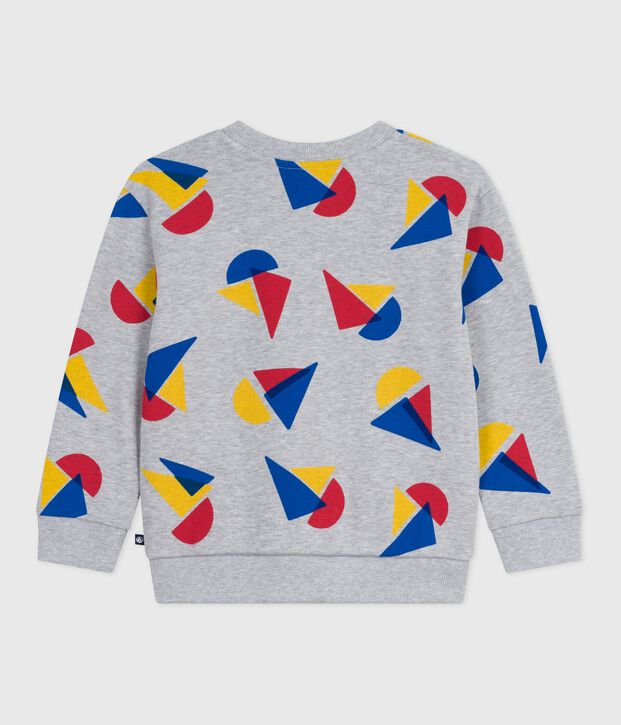 Sudadera infantil de algod&oacute;n con estampado gris/multicolor