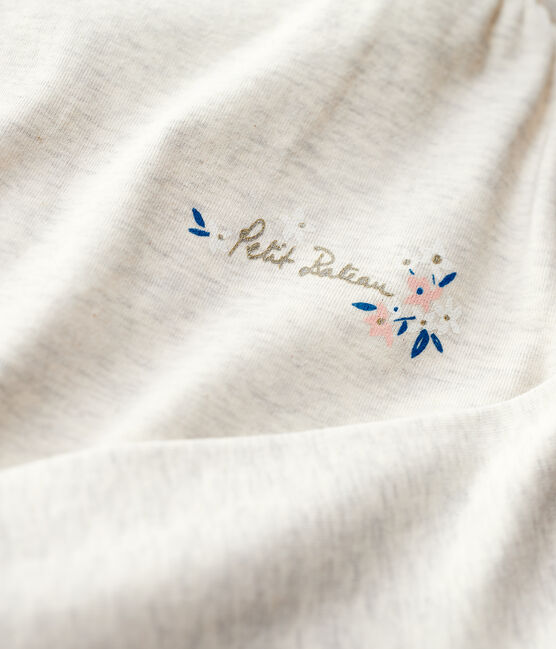 Camiseta de manga larga de algodón de niña beige MONTELIMAR CHINE