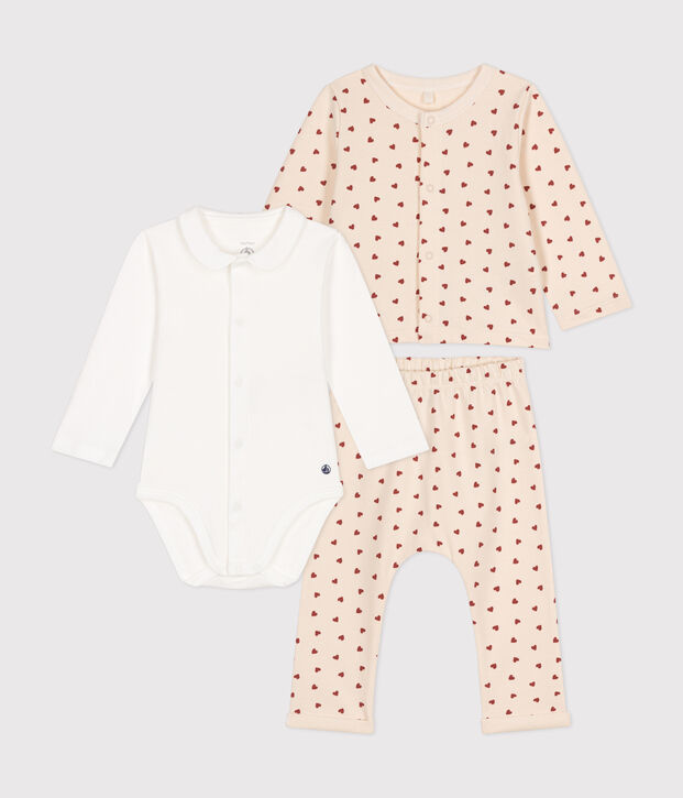 Conjunto de 3 piezas de mulet&oacute;n ligero para beb&eacute; crudo/marron