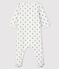 Bodi pijama con estampado de koalas de bebé de terciopelo de algodón orgánico blanco MARSHMALLOW/blanco MULTICO