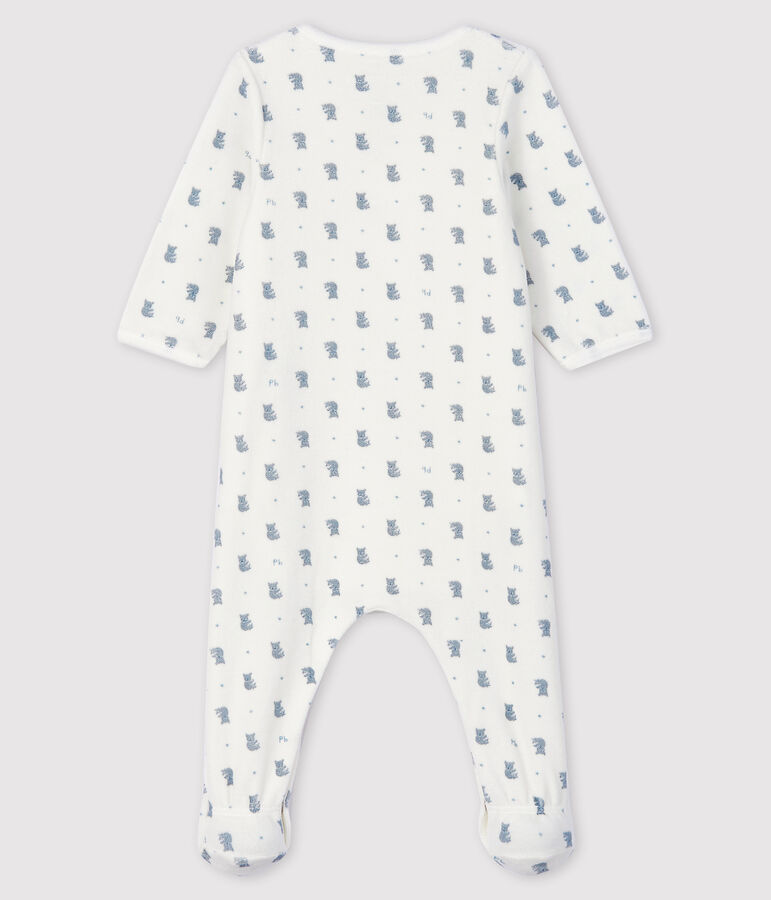 Bodi pijama con estampado de koalas de beb&eacute; de terciopelo de algod&oacute;n org&aacute;nico blanco/multicolor