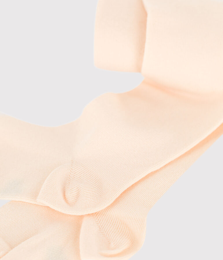 Leotardos lisos de punto para ni&ntilde;a crudo