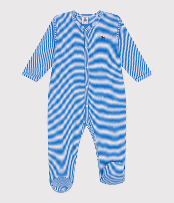Pijama de algodón a rayas para bebé DELPHINIUM/ MARSHMALLOW