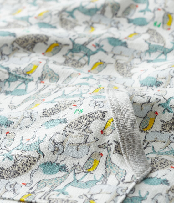 Mono corto estampado para bebé niño blanco MARSHMALLOW/blanco MULTICO