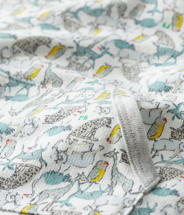 Mono corto estampado para beb&eacute; ni&ntilde;o blanco/multicolor