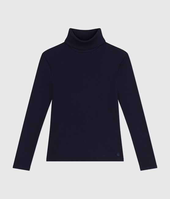 Camiseta Iconique de cuello vuelto de punto 2x2 para mujer azul SMOKING