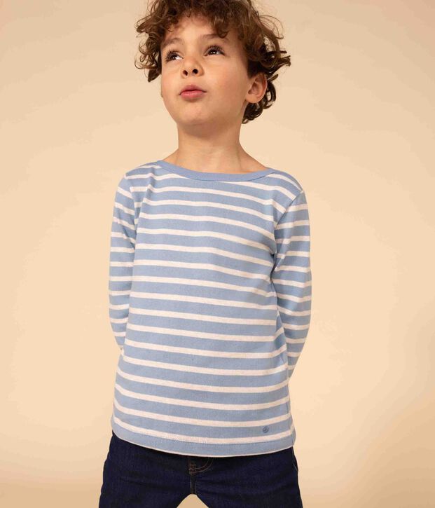 Marinera ic&oacute;nica de algod&oacute;n para ni&ntilde;a/ni&ntilde;o azul/beige